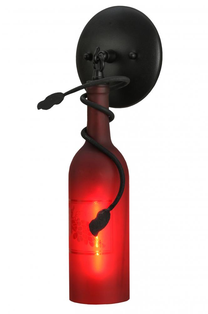 5" Wide Tuscan Vineyard Etched Grapes Wine Bottle Wall Sconce