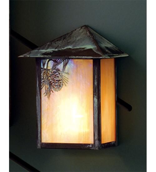 6.5" Wide Seneca Winter Pine Wall Sconce