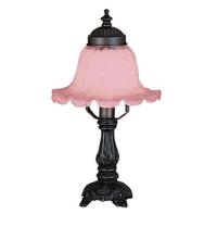 Meyda White 11247 - 12.5" High Fluted Bell Pink Mini Lamp