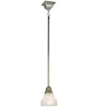 Meyda Tiffany 129072 - 5"Sq Bungalow White Alabaster Swirl 1 LT Mini Pendant