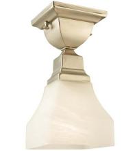Meyda Tiffany 129075 - 5" Square Bungalow White Alabaster Swirl Flushmount