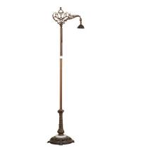 Meyda White 14089 - 59"H Mahogany Bronze 1 LT Bridge Arm Floor Base