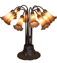 Meyda White 14369 - 22"H Amber Pond Lily 10 LT Table Lamp