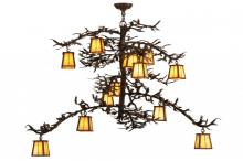 Meyda White 147539 - 50"L Pine Branch Valley View 12 LT Chandelier