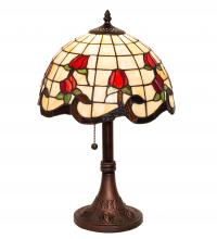 Meyda White 151293 - 19" High Roseborder Table Lamp