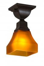Meyda Tiffany 173750 - 5"Sq Bungalow Frosted Amber Flushmount