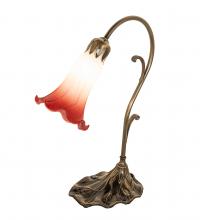 Meyda White 182113 - 15" High Pink/White Tiffany Pond Lily Accent Lamp