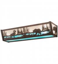 Meyda White 188351 - 24"W Moose & Black Bear Vanity Light