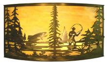 Meyda White 19924 - 42"W Fly Fishing Creek Wall Sconce