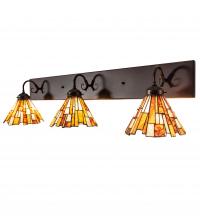 Meyda White 231033 - 36" Wide Delta Jadestone 3 Light Vanity Light