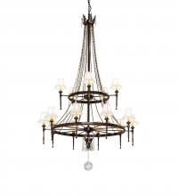 Meyda White 236985 - 48" Wide Amaury 15 Light Two Tier Chandelier