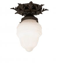 Meyda Tiffany 239969 - 8.5" Wide Fancy Floral W/Colonnade Globe Flushmount