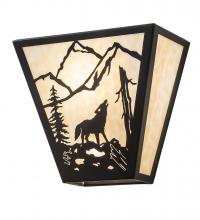 Meyda White 243392 - 13" Wide Wolf on the Loose Wall Sconce