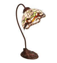 Meyda White 247780 - 18" High Roseborder Desk Lamp