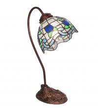 Meyda White 247918 - 18" High Roseborder Desk Lamp