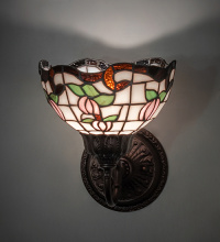 Meyda White 275645 - 8" Wide Roseborder Wall Sconce