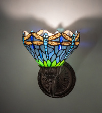Meyda White 275647 - 7" Wide Tiffany Dragonfly Wall Sconce