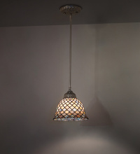 Meyda White 275984 - 8" Wide Tiffany Fishscale Mini Pendant