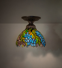 Meyda White 276099 - 8" Wide Tiffany Honey Locust Flushmount