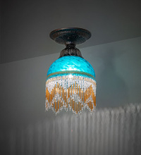 Meyda White 276113 - 6" Wide Roussillon Flushmount