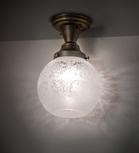 Meyda White 278330 - 8" Wide Revival Schoolhouse Vivianna Flushmount