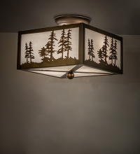 Meyda White 280332 - 10" Square Tall Pines Flushmount