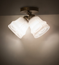 Meyda White 283656 - 8-12" Wide Revival Garland 2 Light Semi-Flush Mount