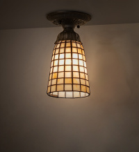 Meyda White 283987 - 5" Wide Terra Bone Flush Mount