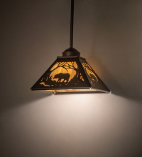 Meyda White 284328 - 8" Square Bear at Dawn Mini Pendant