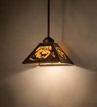 Meyda White 284329 - 8" Square Deer at Dawn Mini Pendant