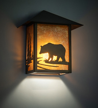 Meyda White 284453 - 9" Wide Seneca Bear Creek Left Wall Sconce