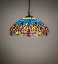 Meyda White 284548 - 18" Wide Tiffany Hanginghead Dragonfly Pendant