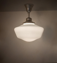 Meyda White 284743 - 16" Wide Revival Schoolhouse W/Traditional Globe Pendant