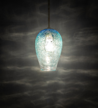 Meyda White 284927 - 7" Wide Crackle Orb Mini Pendant