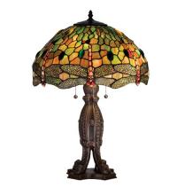 Meyda White 28527 - 24.5"H Tiffany Hanginghead Dragonfly Table Lamp