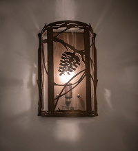Meyda White 285637 - 8" Wide Whispering Pines Left Wall Sconce