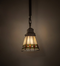 Meyda White 285867 - 5" Square Diamond Band Mission Mini Pendant