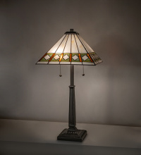 Meyda White 286312 - 28" High Diamond Band Mission Table Lamp
