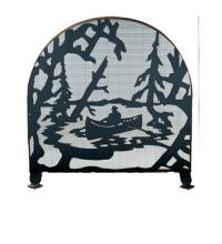 Meyda White 28741 - 30"W X 30"H Canoe At Lake Arched Fireplace Screen