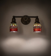 Meyda White 287419 - 16" Wide Tiffany Candice 2 Light Wall Sconce