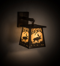 Meyda White 287624 - 7" Wide Moose at Dawn Right Wall Sconce