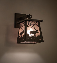 Meyda White 291436 - 7" Wide Moose at Dawn Right Wall Sconce