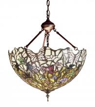 Meyda White 21032 - 12"W Mahogany Bronze 3 LT Inverted Pendant Hardware