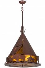 Meyda White 50109 - 24"W Teepee W/Buffalo Pendant