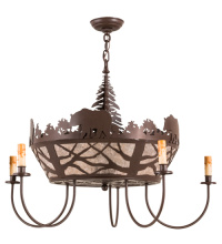 Meyda White 65133 - 25" Wide Black Bear 5 Light Chandelier