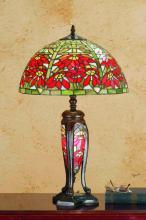 Meyda White 65896 - 25" High Tiffany Poinsettia W/Lighted Base Table Lamp