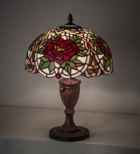 Meyda White 78278 - 17" High Renaissance Rose Table Lamp