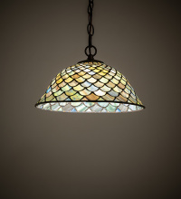 Meyda White 97935 - 12" Wide Tiffany Fishscale Pendant